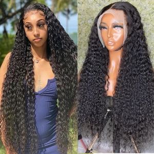 Synthetisches 13x6 Deep Wave Frontal Brasilianisches 5x5 Clre HD Wet and Wavy Lace Front Water Curly Human Hair für Frauen 231115