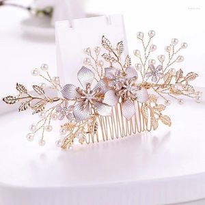 ヘアクリップ女性ビンテージスタイルファッションコーム花嫁ウェディングラインストーンジュエリーレディースデリケートシミュレーションパールアクセサリー