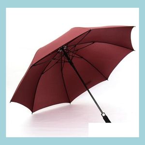 المظلات بونجي مقاوم للرياح مستقيمة طويلة معالجة الجولف الجولف مشمس ممطر 8K مظلة رطر الصلبة ألوان المحافظون تفضيل Drop de dhiya
