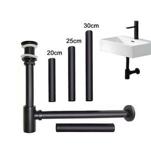 Drains 12 Sizes Customize Basin Bottle Trap Drain Set Hose Black Bathroom Sink Pop Up Filter Stopper Custom Made Washbasin Siphon 230414