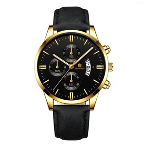 Wristwatches Men's Vintage Quartz Watch Minimalist Easy To Read Dial Shatterproof Wristwatch For Meeting And Dating