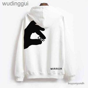 Off White Hoodies Sweatshirts Luxury Designer Mens Fashion Finger Print Brand Hooded Sweatshirt Överdimensionerad lyxig FBYU