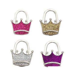 Gancho Rails Crown Diy Bolsa Gancho/ Liga de Zinco Crafts Bling Colorf Bag Hanger/ Gancho dobrável para Restaurante Lage ZA5218 Drop dell Dhmrk