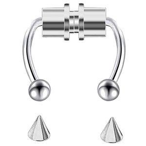 Yeni sahte piercing burun yüzüğü çelik burun piercing çember septum halkaları kadınlar için mücevher hediyeleri punk serin manyetik piercing 20pcs/lot1255562