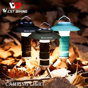 Lanterna da campeggio WEST BIKING Luce da campeggio Tenda multifunzione portatile Lampada lanterna Torcia esterna Lampada per barbecue Base magnetica Lampada da campeggio per escursionismo Q231116