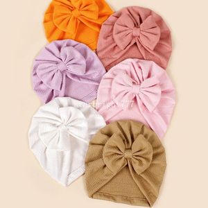 Bowknot Baby Turban Failies Hats Noworodka miękka duża maska ​​na dziob