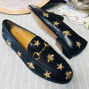 Classic Women's Flat Dress Shoes Mules Horsebit Loafers Shoe Cowhide Metal Buckle Men Women Casual Shoe Round Toe For Women Luxury Designer Shoes Factory Footwear