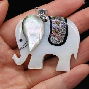 Collane con ciondolo 1PC Bianco naturale Madreperla Conchiglia Elefante fortunato Conchiglie Charms Per collana fai da te Fare risultati di gioielli Regalo