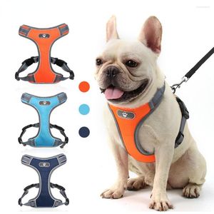 犬の襟ペットハーネス通気性反射胸ストラップベスト調整可能な屋外ウォーキングセーフティアクセサリー