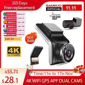 Car DVRs sameuo u2000 Dash Cam الأمامي والخلفي 4K 2160p 2 Camera Car DVR DashCam مسجل VIDEO Auto Night Vision 24H STARK