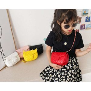 Designer Kids Metal Chain Handbag Fashion Girls Messenger Bags Ins Children Diamond Lattice Single Shoulder Bag Luxury Women Mini Purse A6097