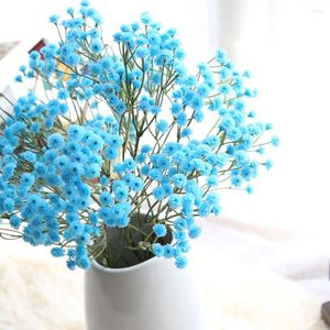 Dekorativa blommor inomhus bröllop båge konstgjord siden baby andedräkt blommig bukett party fallblommor arrangemang