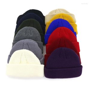 Berets WZCX 2023 cor sólida unisex moda versão coreana melão chapéu outono inverno manter quente listra beanie de malha