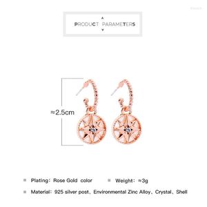 Dingle örhängen Böhmen Ankomsten Shell Crystal Star Drop Earring för kvinnor handgjorda charmiga möten Datum Present smycken Tillbehör