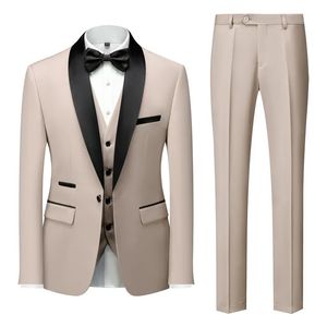 Abiti da uomo Blazer Uomo Business Casual Abito da sposa 3 pezzi Abito primaverile Abito multicolore Moda Host Boutique Abito a 3 pezzi di alta qualità 231115