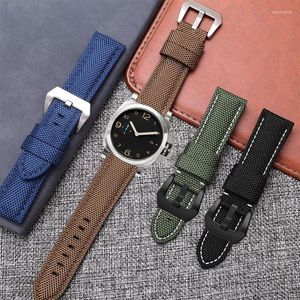 Assista Bandas Impermeável Nylon Watchband para Panerhai Baopo 50 Bloco Cinto Tecido Male20 22mm 24mm 26mm Pulseira de Couro