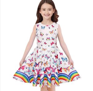 Flickans klänningar vårens höstbarn baby flickor prinsessor kläd barn långärmad klänning barn sommar klassiska kjolar flicka klänning a026