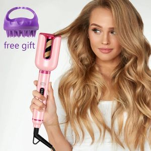 Curling Irons Auto Hair Curling Irons Electric Automatic Ceramic 1 Inch Hair Curler Rotating Curls Waves Anti-Tangle Curling Waver Large Slot 231114