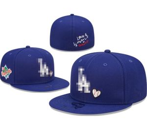 Cappelli da baseball Dodgers da uomo taglia aderente LA Cappellini snapback World Series Bianco Hip Hop SOX Cappellini sportivi Chapeau Rose Heart Series