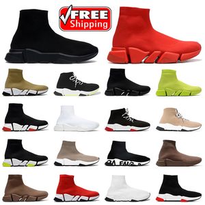 Platform Trainer 1.0 Sock Shoes 2.0 Designer Speed ​​Trainers Top Quality Luxury Socks Boots Runners Tennis Knit Training Shoe Loafers Mens Women Free Frakt Shoe 36-45