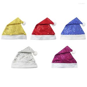 Christmas Decorations 10pc/lot Glitter Hats For Adults & Kids Decoration White Gold Red Blue Merry Party