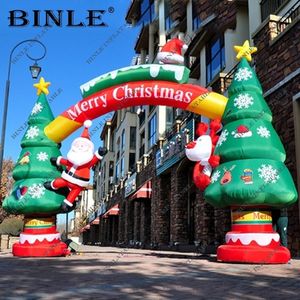 Christmas Decorations Wholesale customized outdoor artificial inflatable christmas tree arch with santa and moose for event decoration 231114