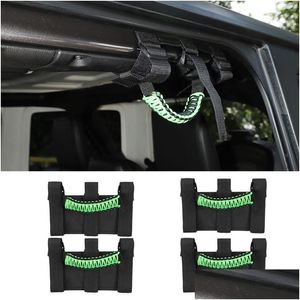 Andra interiörstillbehör Topphandtag Roll Bar Grab Handtag GRIP för Jeep Wrangler JL JK TJ 1997 UPBLACK Drop Delivery Automobiles Mot DHDB4