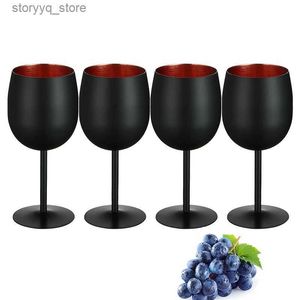 Kieliszki do wina ze stali nierdzewnej Zestaw wina 4 - Czarna i miedziana Kolekcja - 12 uncji kieliszki do wina Q231115