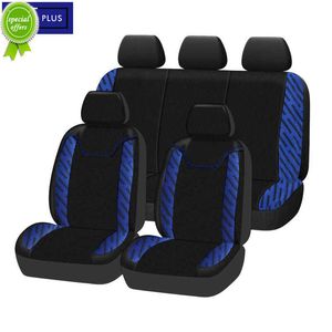Ny Upgrade Universal Polyester Jacquard Fabric Car Seat Covers Set 4/9pcs Fit för de flesta bil SUV Van Track Accessories Interiör