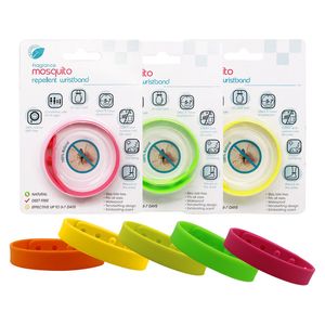 Controllo dei parassiti Repellente per zanzare Bracciale Silicone Piatti di polso ad olio essenziale Banda repellente per zanzare per bambini adulti