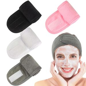 Faixa de cabeça ajustável larga hairband yoga spa banho chuveiro maquiagem lavagem rosto cosméticos bandana para senhoras compõem acessórios