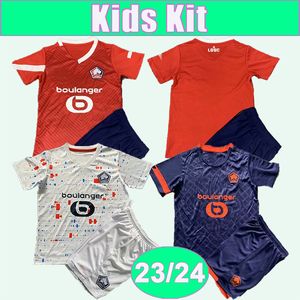 23 24 Lille Kids Kit Soccer Jerseys FONTE BAMBA J.DAVID CABELLA A. OUNAS ANGEL Home Away 3rd Football Shirts Short Sleeve Uniforms