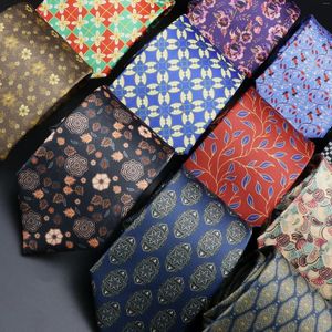 Bow Ties Vintage Super Soft Floral Silk Men's Fashion 8cm Flower Slyck för män Bröllop Business Meeting Gravata Printing Tie Gifts