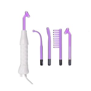 Face Care Devices Portable High Frequency Glass Tube Wand 4 Violet Purple Ray Electrode Spot Acne Remover Skin Care Face Hair Spa Beauty 231114