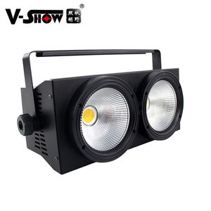 V-SHOW 2x100W 2 Eyes LED BLINDER LIGHT COB COOL AND WAME WHITE LED HIGH POWER Professional Stage Lighting for DJ Disco Party