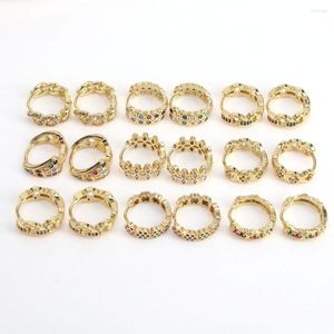 Hoop örhängen 5pairs Women's Round Retro Hoops Earring Gold Color Zircon Small Ear Ring Vintage Kvinnliga tillbehör