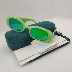 Occhiali da sole ovali piccoli da donna Moda Acetato Nero Prodotti Designer di marca Occhiali da sole futuristici per feste verdi UV400