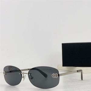 Occhiali da sole con lenti a farfalla dal nuovo design alla moda A71559 aste in metallo senza montatura occhiali di protezione UV400 per esterni stile semplice ed elegante