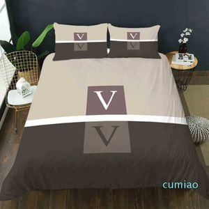 Yatak setleri Moda Kral Boyut Tasarımcı Yataklar Kapaklar PCS Mektubu Yazdırılmış