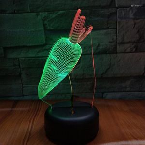 テーブルランプCarrotvisual 3D Night Light Creative 7カラータッチ充電Led Moderne Desk Lampクリスマス子供の誕生日プレゼント