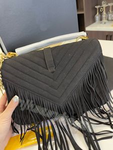 デザイナーバッグラグジュアリーハンドバッグトート女性ファッションWOCクロスボディY S -LEATHER ENVELOPE MESSENGER BLACK CALFSKIN Classic Classic Stripesキルティング