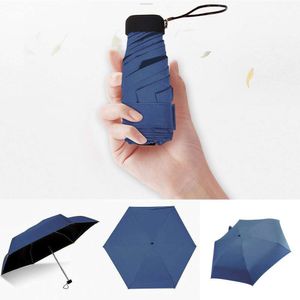 New Pocket Rain Umbrella Sun Rain Women Flat Lightweight Umbrella Parasol Folding Sun Umbrella Mini Umbrella Small Size for Travel