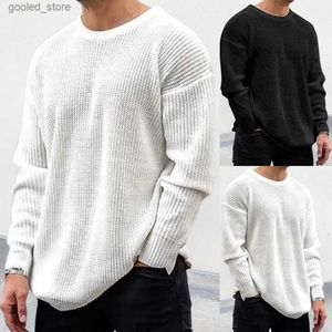 Men's Sweaters 2023 Men's Autumn and Winter New Knitwear Solid Round Neck Long Sleeve Pullover Sweater Men's Sweater Q231115