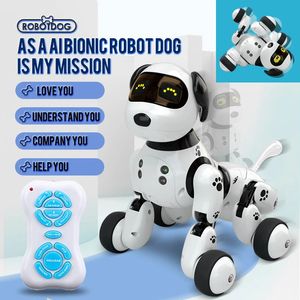 ElectricRC Animals Fun Electric Singing Kids Brinquedos de controle remoto para meninos Menina Robot Dog Intelligent Sensing Machine RC Children Puzzle Pet 231114