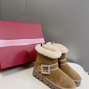 Ultra Mini Platform مصمم حذاء مصمم امرأة شتاء في الكاحل أحذية الثلج السميكة السميكة الجلود الحقيقية الحوار الدافئ الرقيق مع حجم الفراء 35-40