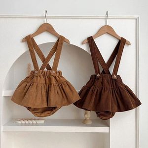 Pagliaccetti in velluto a coste per bambini Pagliaccetto per ragazze Ruffles Strati Bloomers Tuta regolabile per bambini Salopette per bambini Autunno Abbigliamento per bambini