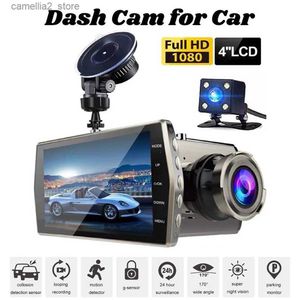 DVR per auto Dash Cam DVR per auto Full HD 1080P Telecamera per retrovisione Videoregistratore per veicoli Scatola nera DVR per auto Dashcam Accessori per auto Multi-lingua Q231115