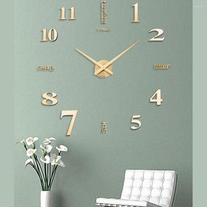 Настенные часы современный стиль электрические цифры часы из нержавеющей стали на стенах