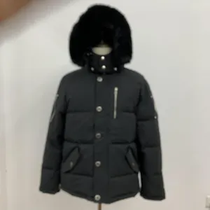 Herrar Kanada vinter ner jackor utomhus fritid rockar vindtät överrock vattentät snöfast puffer tjock colla real varg päls Mooses Knuckles Jacket Size S-2XL