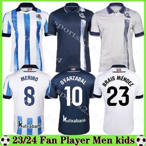 23 24 Real Sociedad OYARZABAL Camisa de futebol TIERNEY BARRENE 2023 2024 PRIETO GOROSABEL PORTU TOMA camisa de futebol CARLOS FDEZ CHO RS MEN KIDS Camisas de futebol